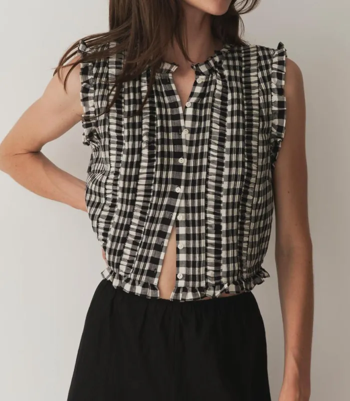 HARIETTA TOP Marilyn Gingham Shop DEN Tops