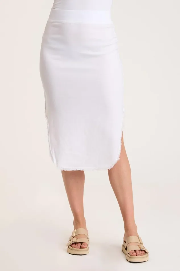 Harlowe High Side Midi Skirt White Clothing XCVI Skirts