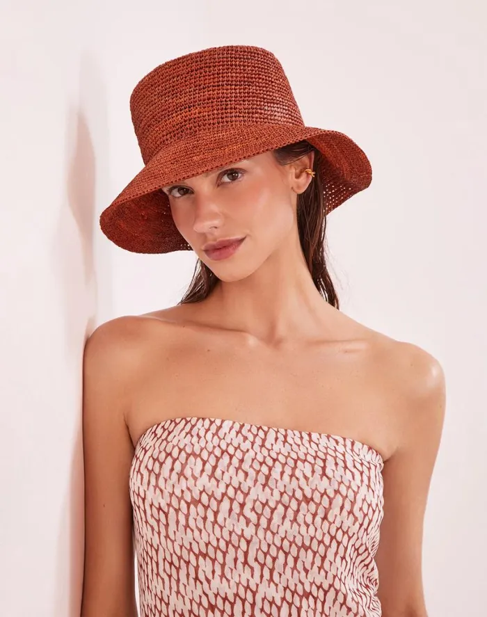Hats Women ViX Paula Hermanny Bucket Hat 8211 Brick