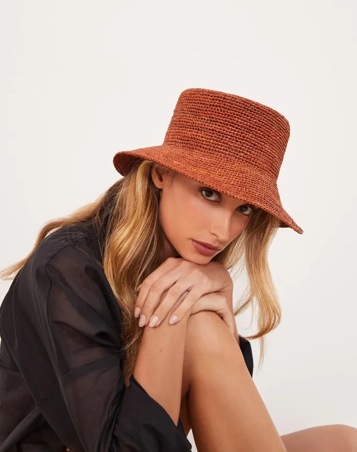 Hats Women ViX Paula Hermanny Bucket Hat 8211 Brick