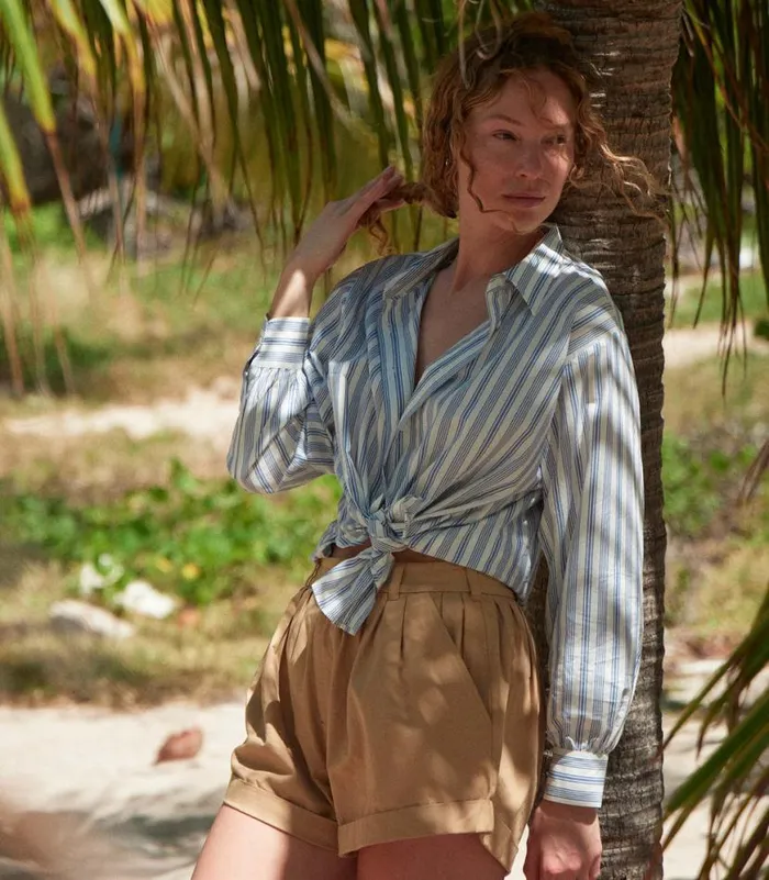 HAVA TOP Indigo Sorrento Stripe Shop DEN Tops