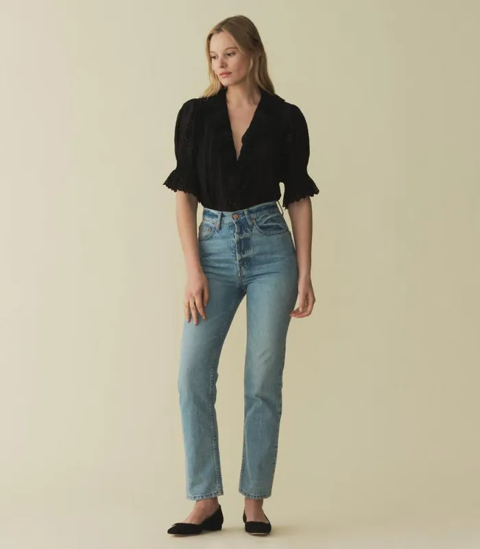 HENRI TOP Black Eyelet Shop DEN Tops