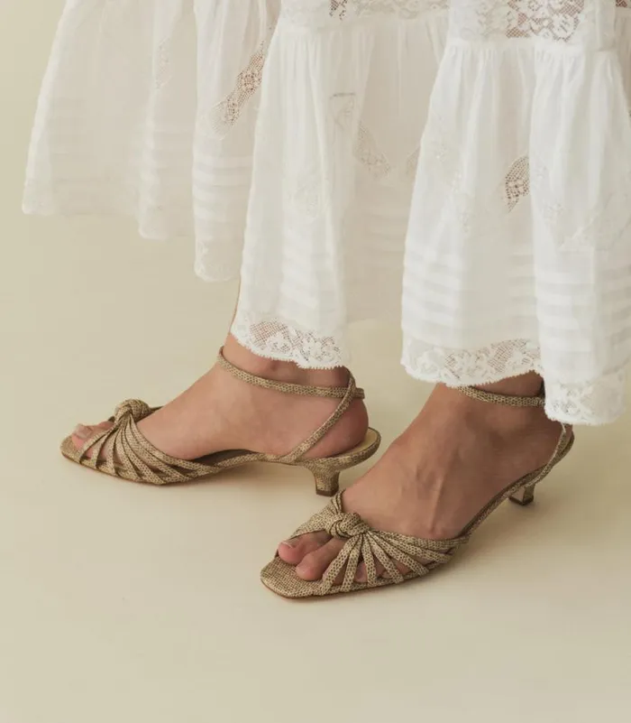 HEPBURN HEEL Faux Lizard Shop DEN Footwear