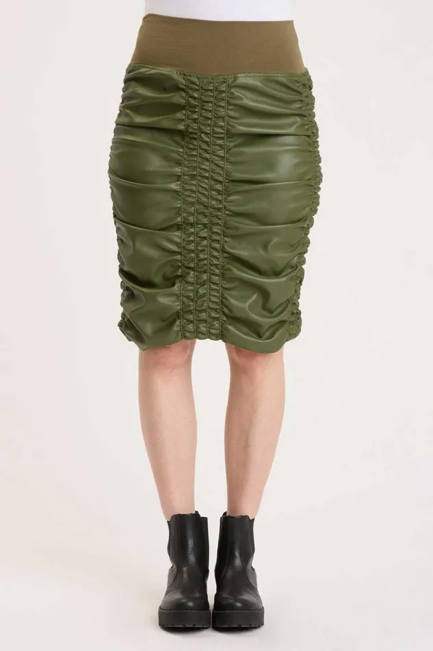 High Waist Briggs Skirt Moss Leatherette Clothing XCVI Skirts