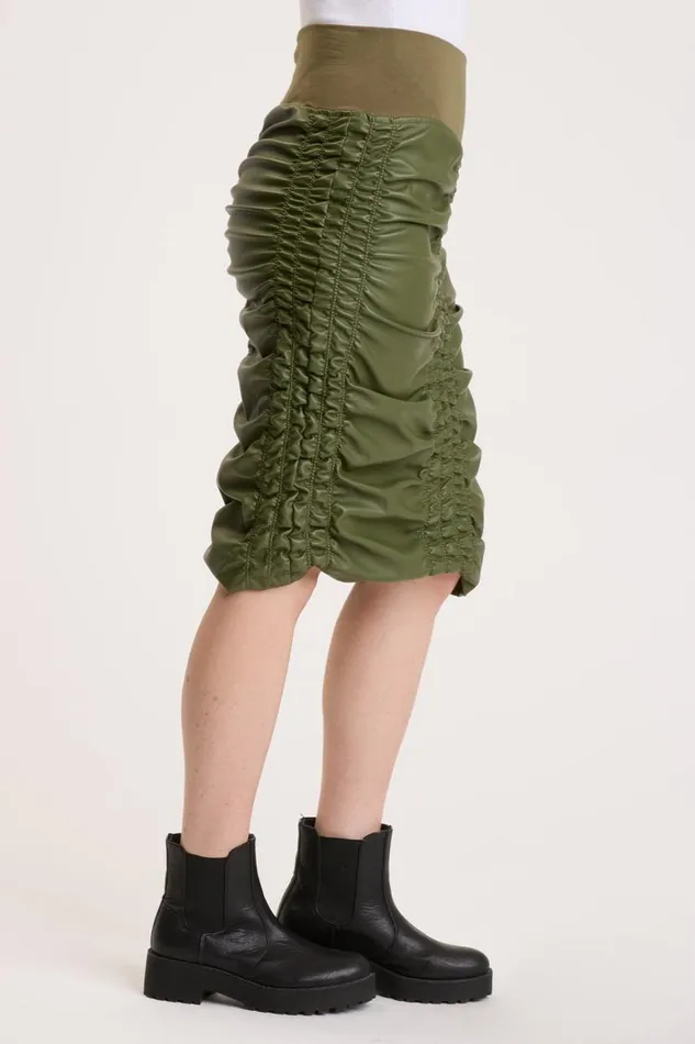 High Waist Briggs Skirt Moss Leatherette Clothing XCVI Skirts