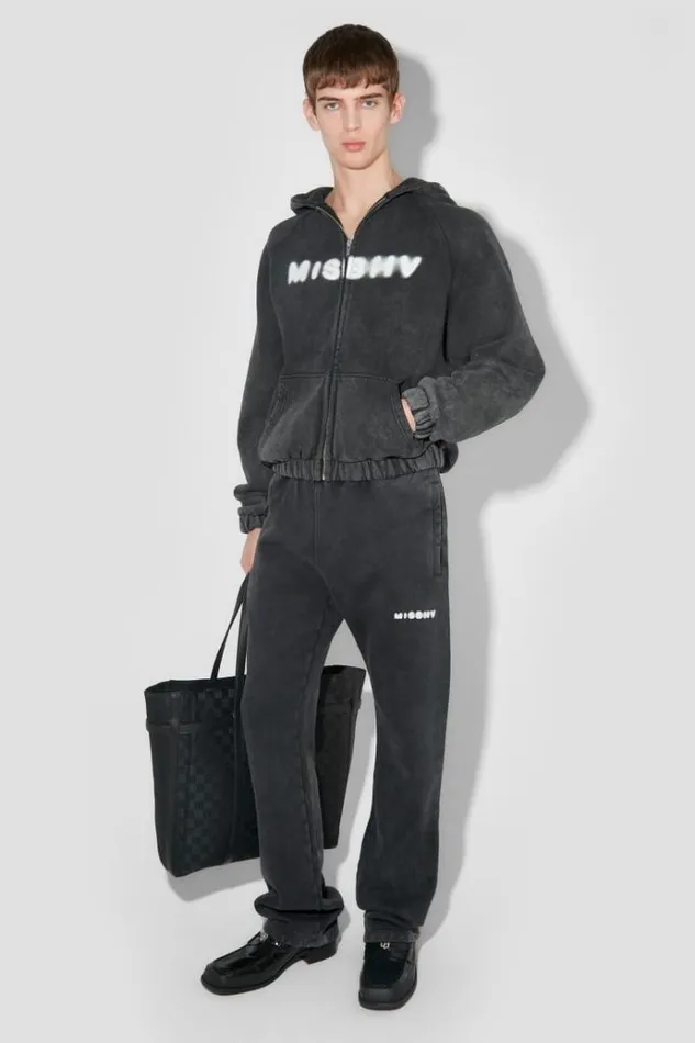 Hoodies and Sweats Men MISBHV Community Zipped Hoodie Washed Black
