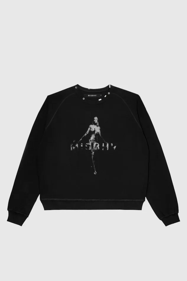 Hoodies and Sweats WomenMen MISBHV Vintage Crewneck Black