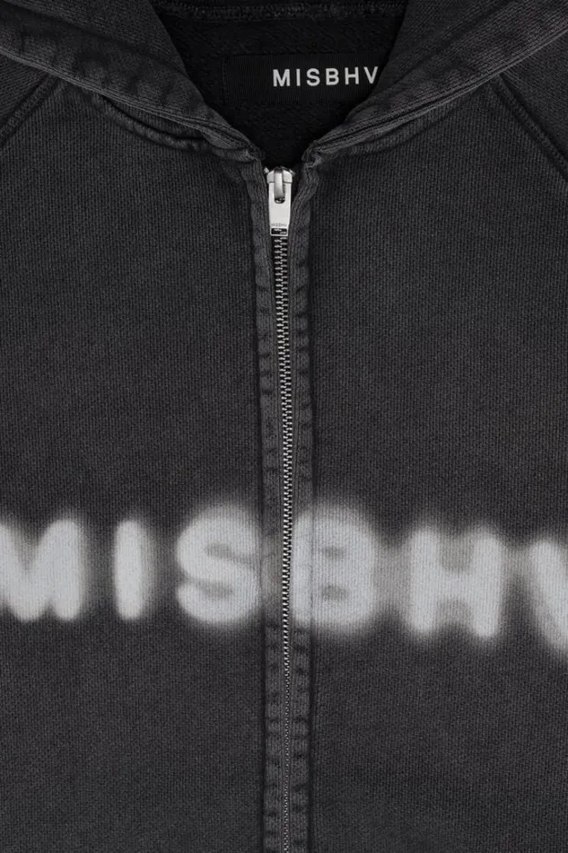Hoodies and Sweats Women MISBHV Community Zipped Hoodie Washed Black