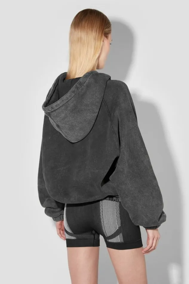 Hoodies and Sweats Women MISBHV Community Zipped Hoodie Washed Black