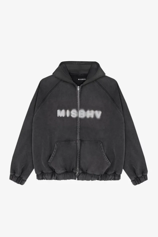 Hoodies and Sweats Women MISBHV Community Zipped Hoodie Washed Black
