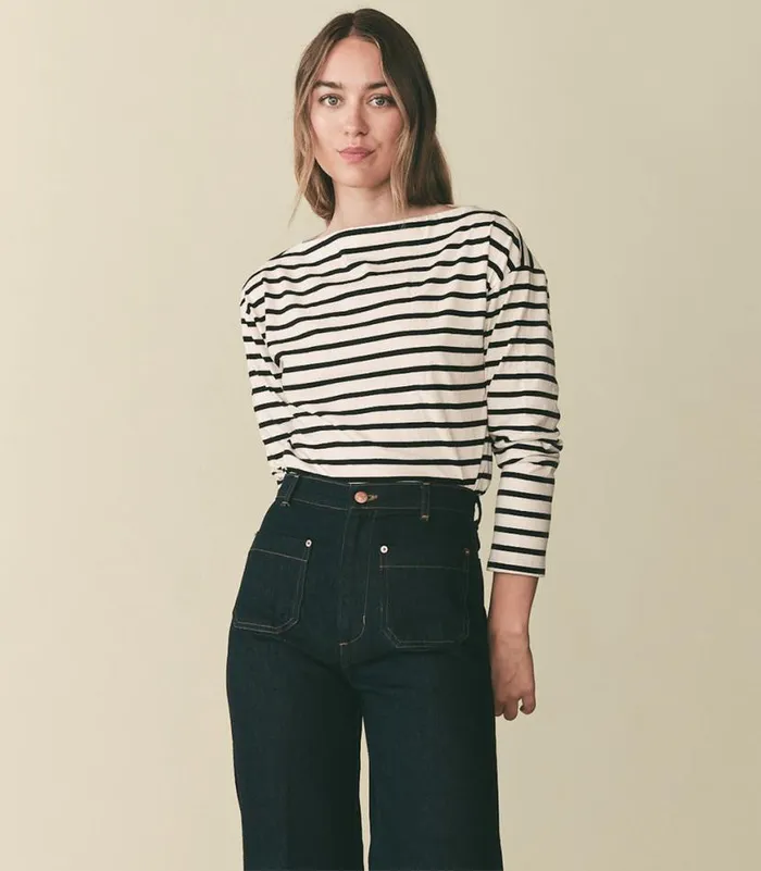 IRENE TEE Black Newport Stripe Shop DEN Tees