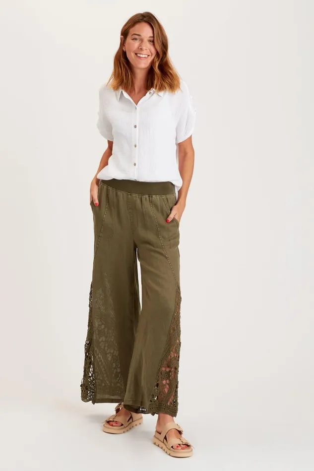 Ismay Wide Leg Kombu Pigment Clothing XCVI Pants