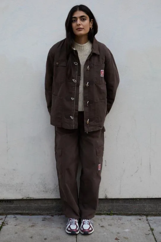 Jackets and Coats Women Damson Madder Dion Workwear Borg Shacket 8211 Chocolate