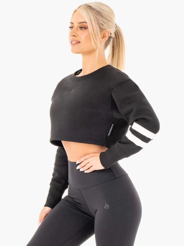 Jackets and Jumpers Womens Ryderwear Motion Cropped Sweater Black