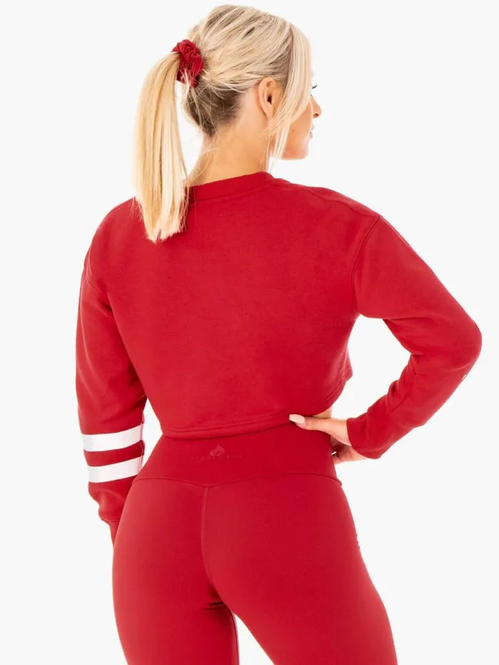 Jackets and Jumpers Womens Ryderwear Motion Cropped Sweater Red