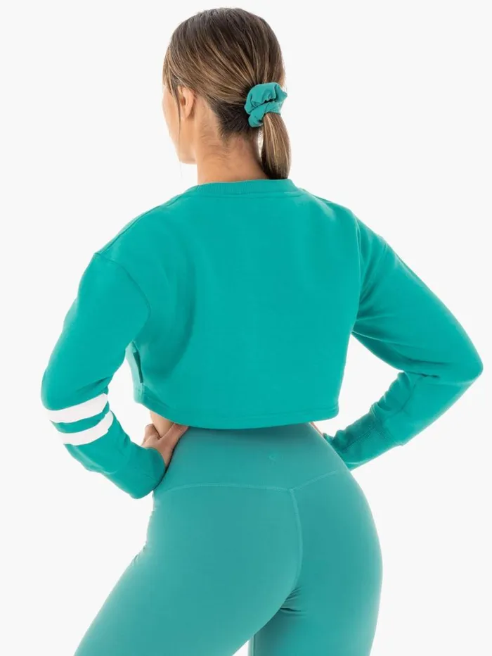 Jackets and Jumpers Womens Ryderwear Motion Cropped Sweater Teal