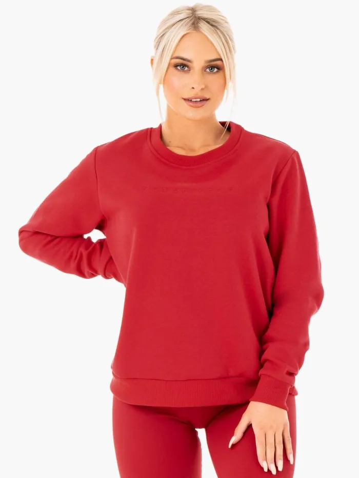 Jackets and Jumpers Womens Ryderwear Motion Oversized Sweater Red
