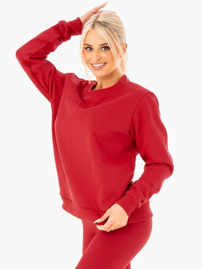 Jackets and Jumpers Womens Ryderwear Motion Oversized Sweater Red