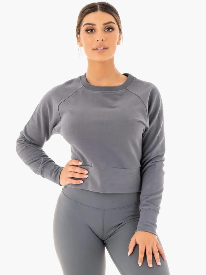 Jackets and Jumpers Womens Ryderwear Motion Sweater Charcoal