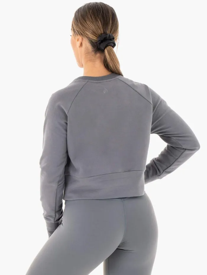 Jackets and Jumpers Womens Ryderwear Motion Sweater Charcoal