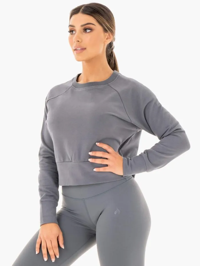 Jackets and Jumpers Womens Ryderwear Motion Sweater Charcoal