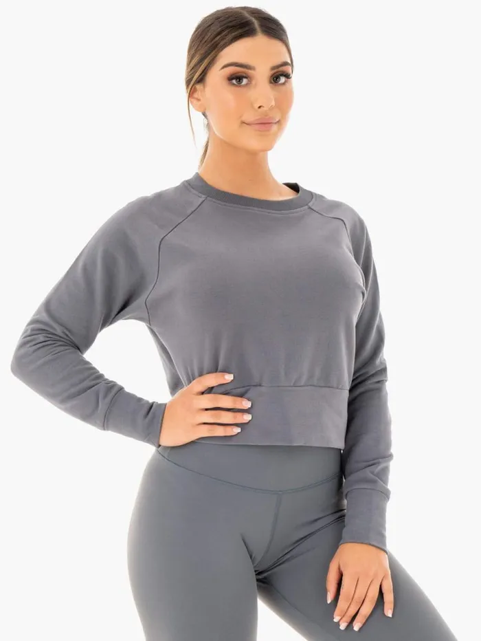 Jackets and Jumpers Womens Ryderwear Motion Sweater Charcoal