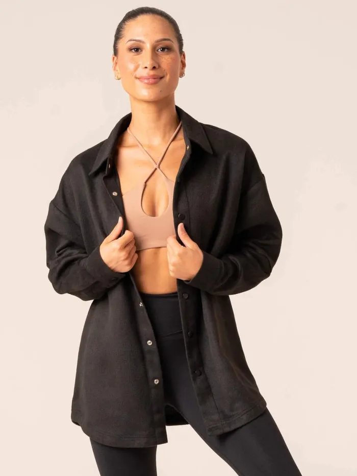 Jackets and Jumpers Womens Ryderwear Oversized Shacket Black