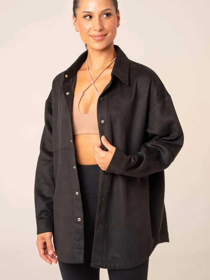 Jackets and Jumpers Womens Ryderwear Oversized Shacket Black