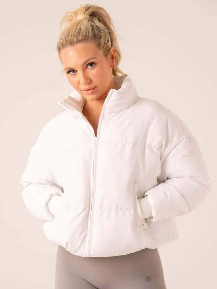 Jackets and Jumpers Womens Ryderwear Pace Puffer Jacket White