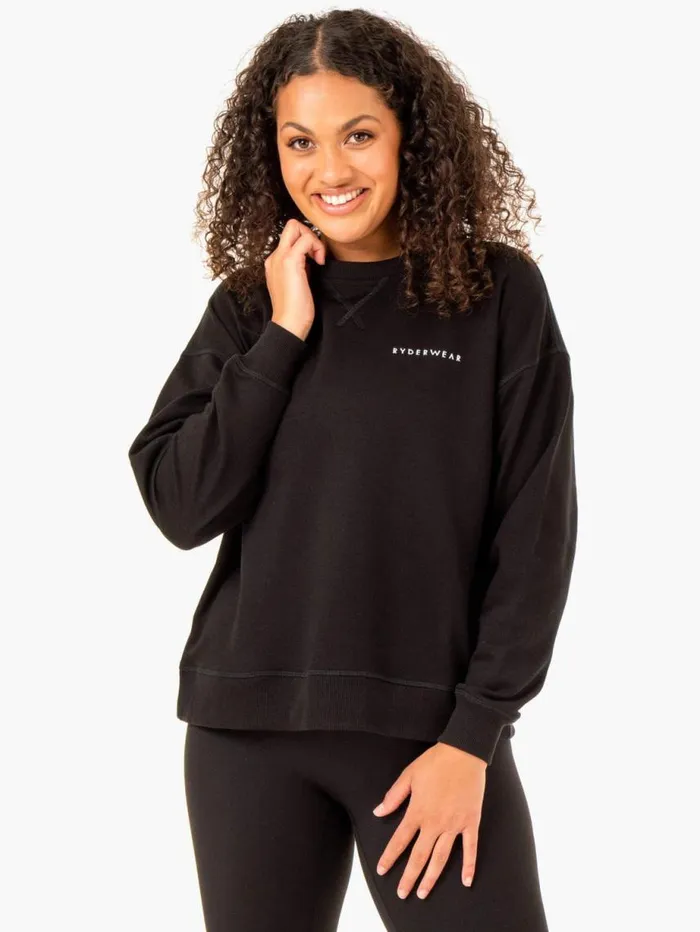 Jackets and Jumpers Womens Ryderwear Recover Lightweight Sweater Black