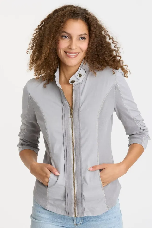 Janet Jacket Cotton Grey Pigment Clothing XCVI Jackets