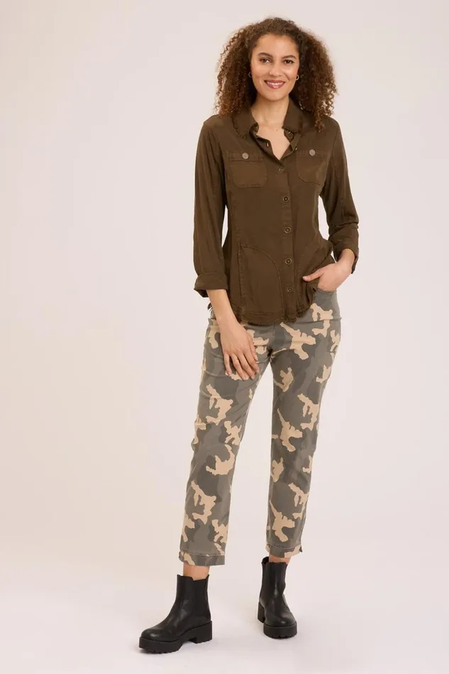 Jareth Shacket Boxwood Pigment Clothing XCVI ShirtsBlouses