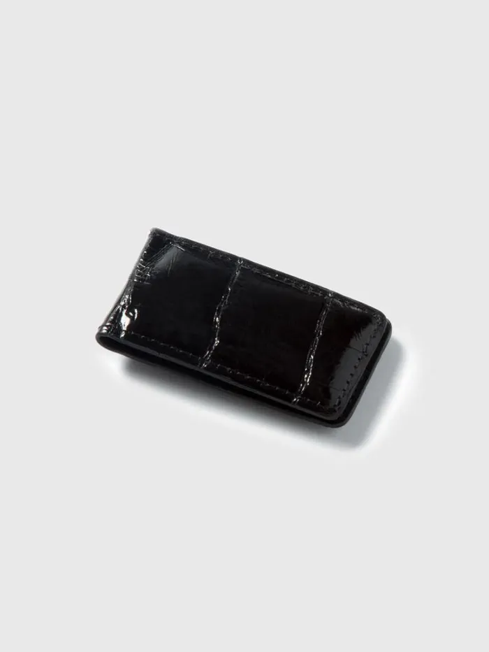 Jewelry Mens Paul Stuart Alligator Magnetic Money Clip Black