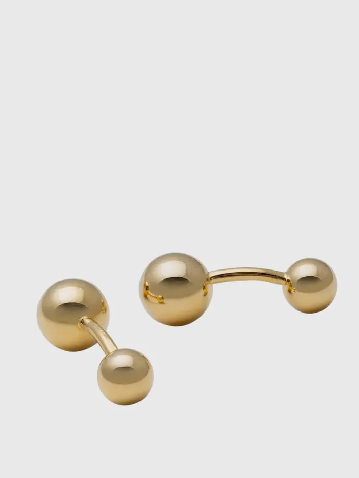 Jewelry Mens Paul Stuart Gold DoubleSided Ball Cufflinks Gold