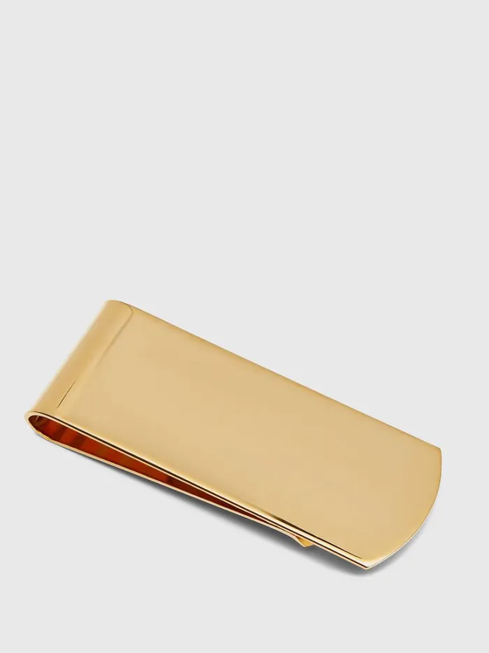 Jewelry Mens Paul Stuart Polished Gold Money Clip Gold