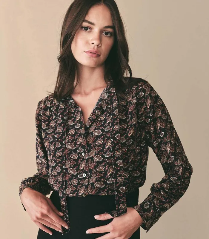 JUDITH TOP Navy Arbor Rose Floral Shop DEN Tops