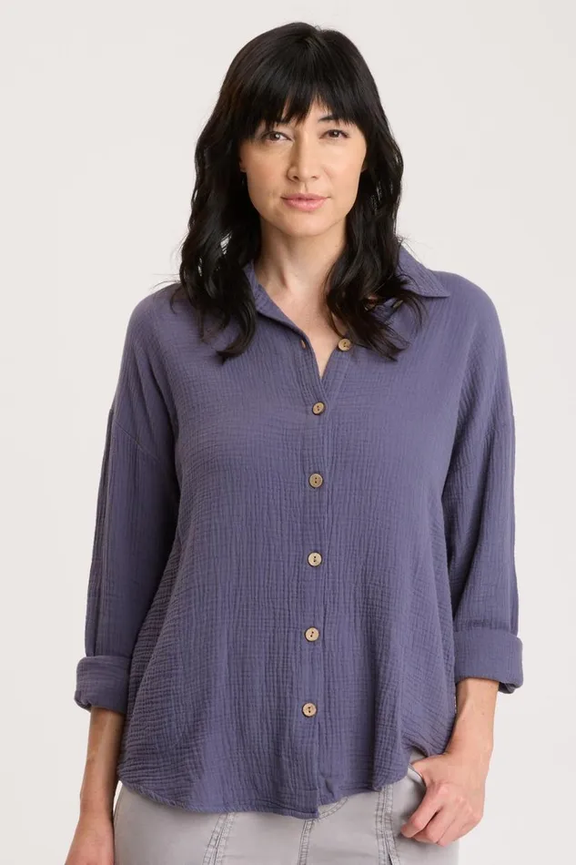 Judson Shacket Nightshadow Clothing XCVI ShirtsBlouses