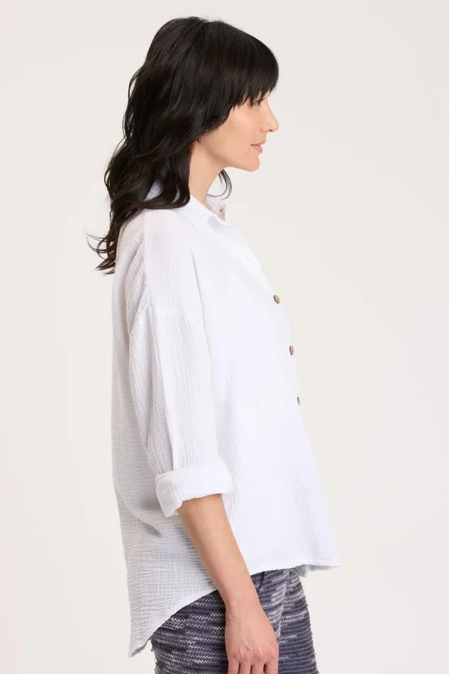 Judson Shacket White Clothing XCVI ShirtsBlouses