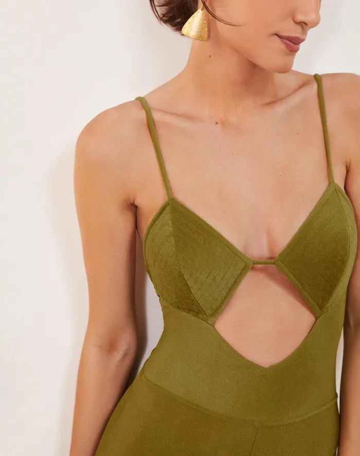Jumpsuits and Rompers Women ViX Paula Hermanny Barbara Mini Jumper 8211 Avocado