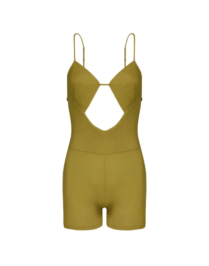 Jumpsuits and Rompers Women ViX Paula Hermanny Barbara Mini Jumper 8211 Avocado