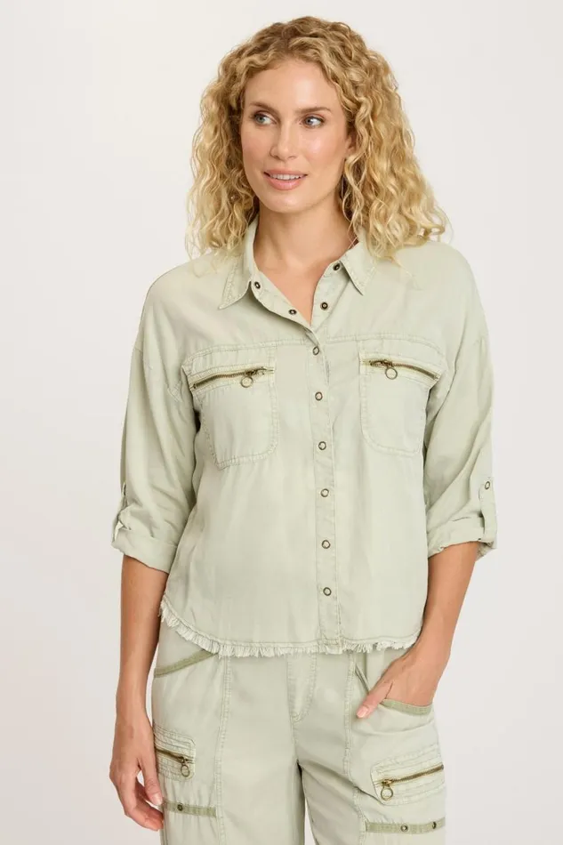 Kapp ButtonUp Limescent Pigment Clothing XCVI ShirtsBlouses