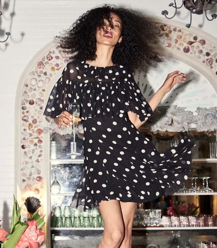 KAYLIN DRESS Noir Solstice Sky Dot Shop DEN Dresses
