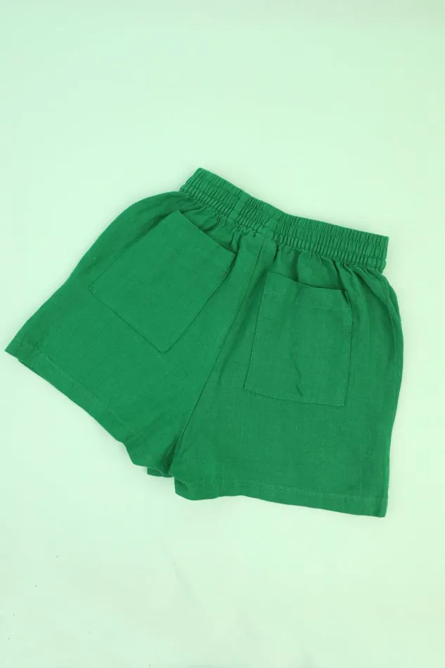 Kids Kids Basic Linen Shorts Grass LF Markey Kids