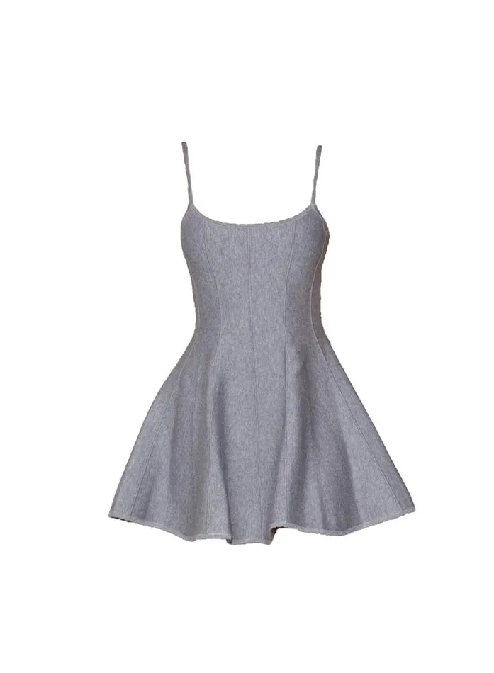 Knitwear Clothing Fleur Du Mal Flared Corset Dress Heather Grey