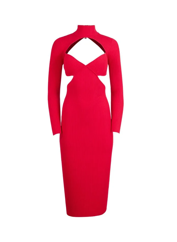 Knitwear Clothing Fleur Du Mal Knit Cross Back Midi Dress Chilli