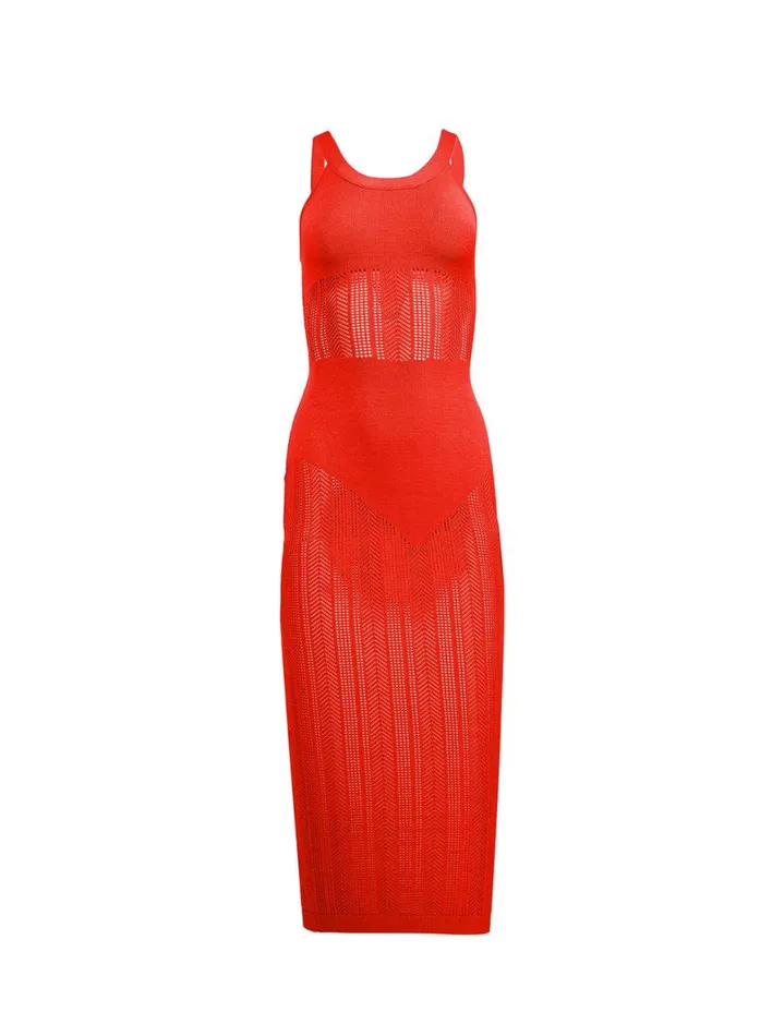 Knitwear Clothing Fleur Du Mal Linear Pointelle Knit Dress Tamale