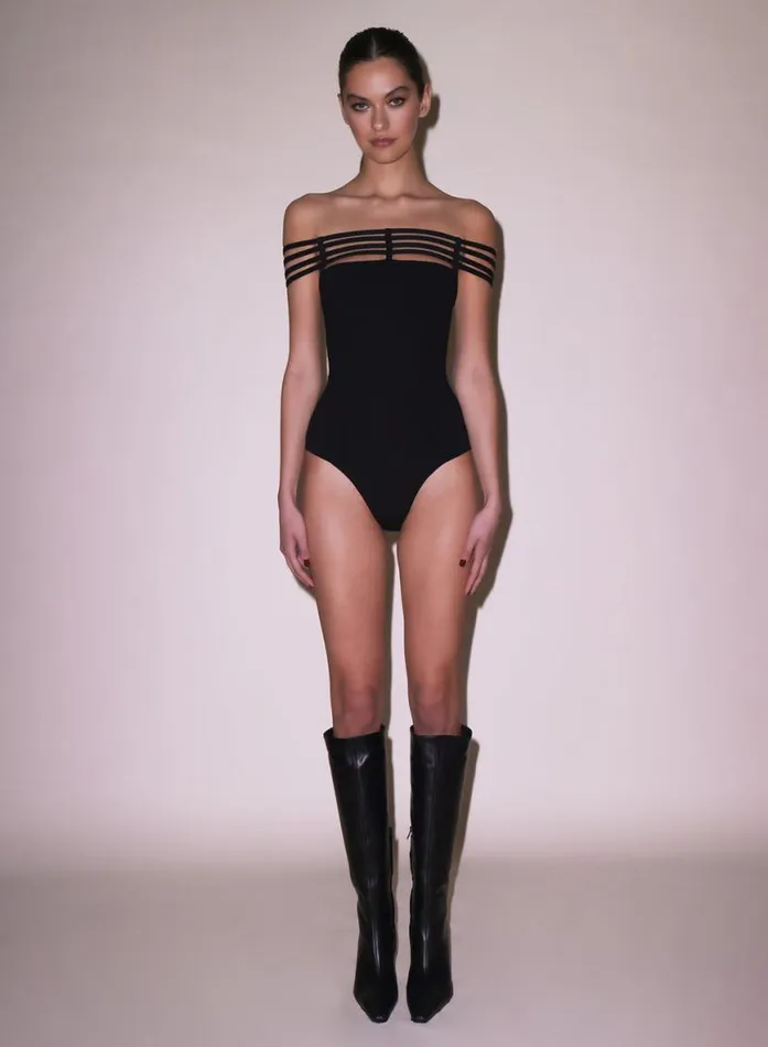 Knitwear Clothing Fleur Du Mal Sofia Strappy Bodysuit Black