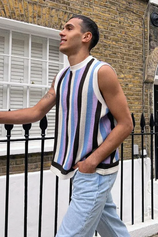 Knitwear Women Damson Madder Stripe Knit Vest
