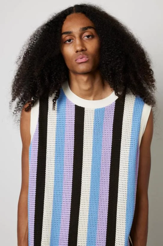Knitwear Women Damson Madder Stripe Knit Vest