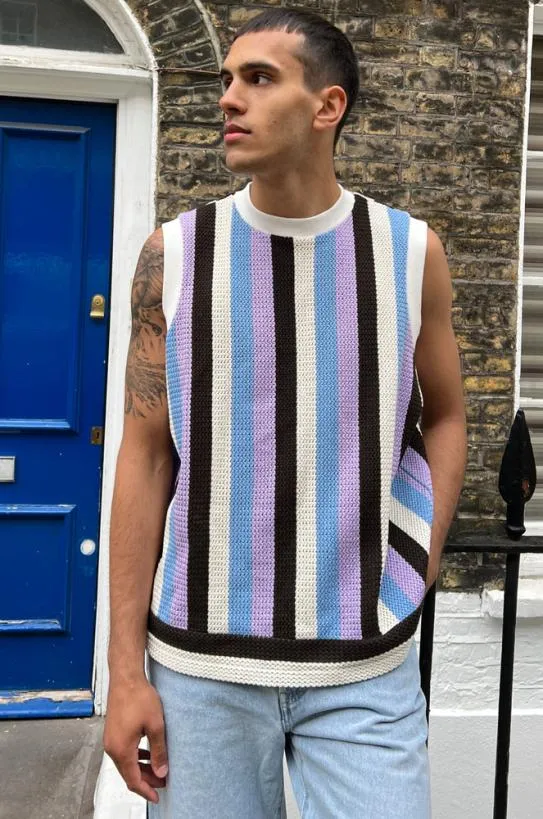Knitwear Women Damson Madder Stripe Knit Vest